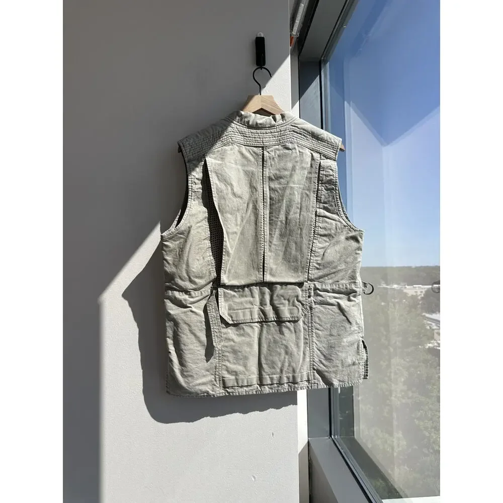 Rare Vintage 1980s Banana Republic Khaki Safari Vest Multi Pocket Tactical Sz M